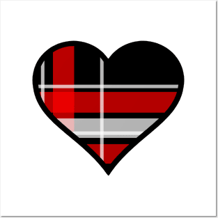 Black, Red and White Tartan Plaid Heart Posters and Art